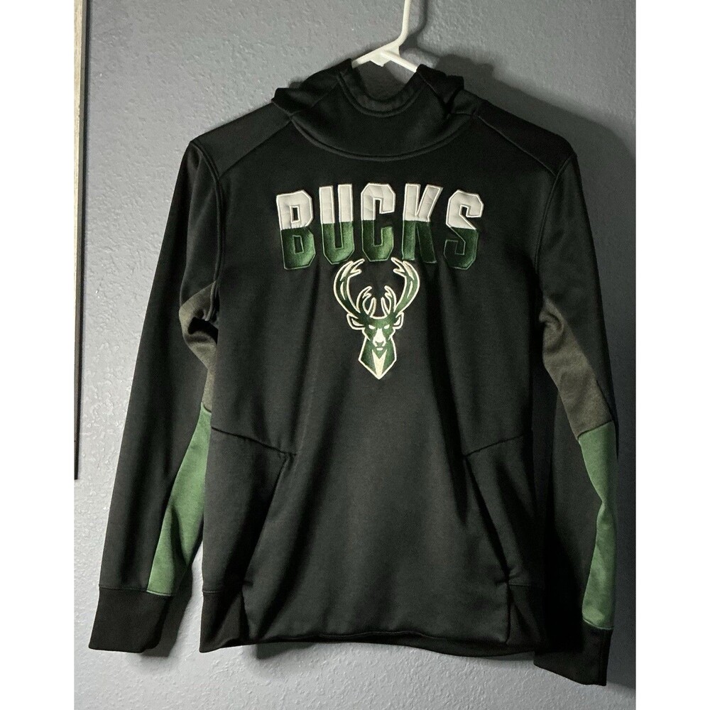 NBA Milwaukee Bucks Pullover Hoodie Youth Large Bucks Logo Fleece Soft